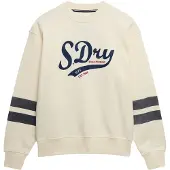 Superdry för kvinnor. W2012596A Varsity Script Loose Loose beige sweatshirt (XS), Casual, Bomull