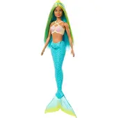 Barbie Sjöjungfru Med Grönt Hår Och Styv Svans Docka