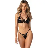 Obsessive - bh-set - glansig - svart
