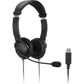Kensington USB Hi-Fi Headphones - Hörlurar med mikrofon - på örat - kabelansluten - USB