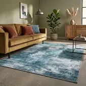 FRAAI Modern matta | Strong turkos hos Volero | 160x230 cm | Polyester | Abstrakt | Rektangulär | Plattvävd