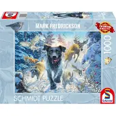 Adlibris Pussel Black Labrador in the snow 1000 bitar, Schmidt