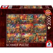 Schmidt Indulgent downtime: travels with books and wine Pussel 2000 bitar, Schmidt
