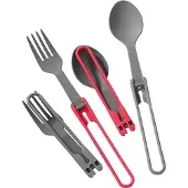 MSR - Kök - Folding Spoon & Fork Kit - 4pc Red/Gray för Unisex - Röd