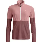 Ortovox 185 Rock'n'Wool Zip Neck, Dam, Rosa