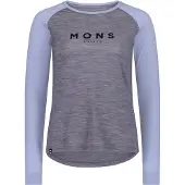 Mons Royale - Vandringskläder dam - Icon Merino Raglan LS W Grey Heather/Skyline för UnisexUll - Storlek M - Lila