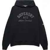 Superdry för kvinnor. W2012452A Athletic Essentials Relax Hood-luvtröja marinblå (M), Casual, Bomull, Marino
