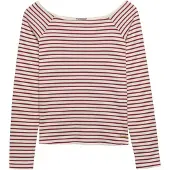 Superdry T-shirt 'Bardot' röd / vit