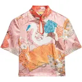 Superdry Mandarin Jacquard T-shirt Med Korta ärmar