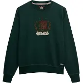 Superdry för kvinnor. W2012579A Sweatshirt Crest grön (XL), Casual, Bomull
