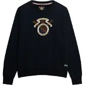 Superdry för kvinnor. W2012579A Sweatshirt Crest marinblå (XL), Casual, Bomull, Marino