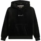 Superdry för kvinnor. W2012168A Country Club löst sittande huvtröja i velour svart (XS), Casual, Polyester