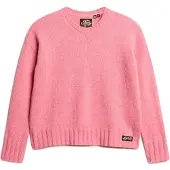 Superdry för kvinnor. W6110567A Essential tröja rosa (XS), Casual, Akryl