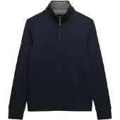 Superdry för män. M2014535A Essential Pique Sweatshirt med halv dragkedja marinblå (XXL), Casual, Bomull, Marino