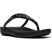 FitFlop Solay Mixed-Crystal Textil Kvinnors Svarta Sandaler