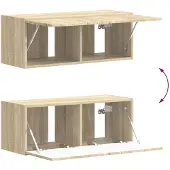 vidaXL TV väggskåp set Väggmonterad 6 pcs Sonoma-ek