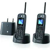 Motorola O202 svart trådlös fast telefon för långdistans (2-pack)