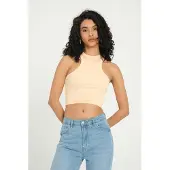 Hiccups for Kids Halter Neck Ribbad Bas Crop Top