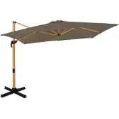 Vonroc Parasoll Pisogne 300x300cm – premium parasoll – träimitation | Taupe