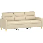 vidaXL 3-sitssoffa gräddvit 180 cm tyg