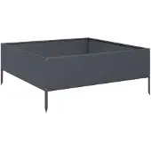 vidaXL Rabattkant upphöjd antracit 100x100x25 cm stål