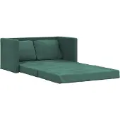 vidaXL Golvbäddsoffa 2-i-1 mörkgrön 122x204x55 cm sammet