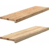 vidaXL Trappstegsmattor 2 pcs obehandlad 90x25x2 cm massiv ek
