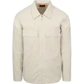 BOSS Overshirt Lozzy Greige Beige Grå Storlek