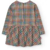 Boboli Knit Check Klänning Med Långa ärmar