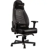 Noblechairs ICON - Stol - armstöd - T-formad - lutning - svängtapp - aluminium, polyuretan, stål, granulerat läder, nylon/polyetylen - svart