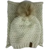 Kumixi Mössa 'Set: Mütze & Loop Schal' beige