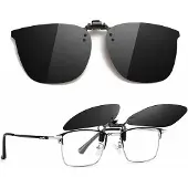 INF Polariserade Clip-on Solglasögon – UV400 Körglasögon för Glasögonbärare Black+Grey