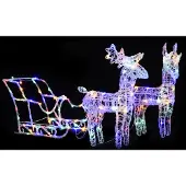 vidaXL Juldekoration renar & släde 160 LED 130 cm akryl
