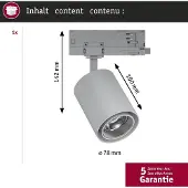 Paulmann Kratos 96567 LED-strålkastare ProRail3 9 W LED Silver
