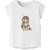 Name it T-shirt - NmfVotia - Bright White/Solglasögon CAT - - 3 år (98) - T-shirt