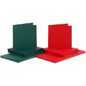 Creativ Company Kort och Kuvert Grön & Röd 16x16 cm 50-pack