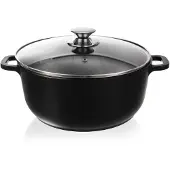 Orion GRANDE 28 cm gjutjärnsgryta med lock och granitnonstickbeläggning (7L)