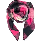 Kumixi Halsduk 'Karo' fuchsia / svart / off-white