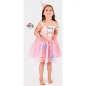 Den Goda Fen Maskeradkläder - Dress Candy - Rosa - - 4-6 år (104-116) - Maskeradkläder