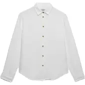 Superdry för kvinnor. W4010587A Vit premiumskjorta i linne (XXS), Casual, Lino, Lång ärm