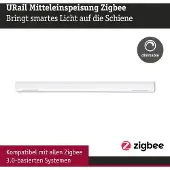 Paulmann Mitteleinspeisung URail Zigbee, krom matt, lång Zigbee, Förkromad / silver, Syntetmaterial