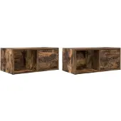 vidaXL TV-bänkar 2 st rökt ek 60x31x25,5 cm konstruerat trä