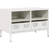 vidaXL Tv-bänk vit 68x39x43,5 cm kallvalsat stål