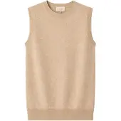 GOBI Cashmere Stickad väst 'Women's Essential Cashmere Crewneck Vest' beige
