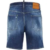 Dsquared2 Marinblå Marinblå Jeansshorts Med Färgstänk