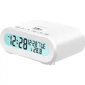 Logilink LogiLink: Klockradio Temp/Luftfuktighet USB-C/Batteridrift Vit