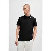 BOSS för män. 50506193 Polo Paul svart (S), Casual, Bomull, Kort ärm