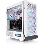 Thermaltake CA-1X5-00M6WN-00 Midi-Tower Datorchassi GAMER Vit 4 Förinstallerade LED-fläktar, Sidofönster