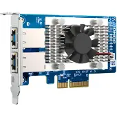 Qnap QXG-10G2T - Nätverksadapter - PCIe 3.0 x4 låg profil - 100M/1G/2.5G/5G/10 Gigabit Ethernet x 2 - för QGD-1600