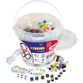Playbox Bokstavspärlor & Plastpärlor i Hink 1000-p, Playbox